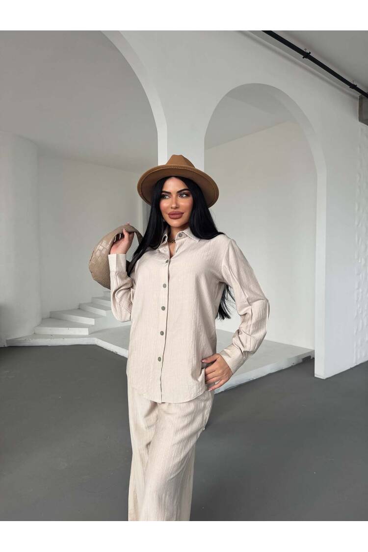 Shirt Slit Pants Set