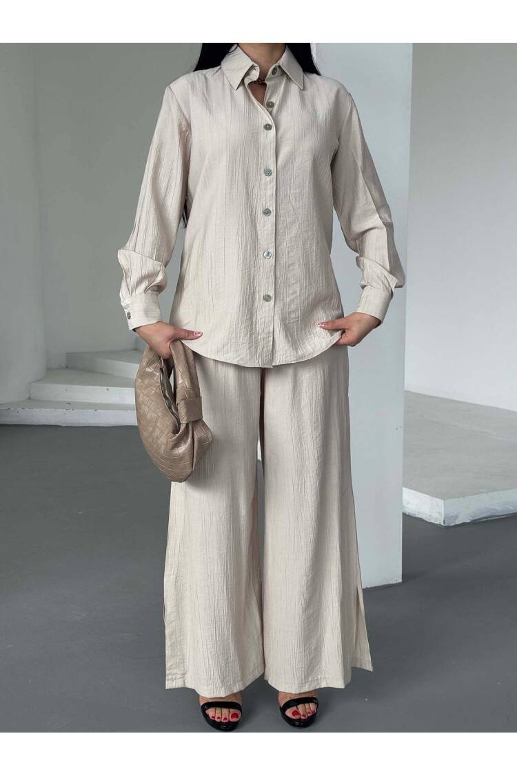 Shirt Slit Pants Set