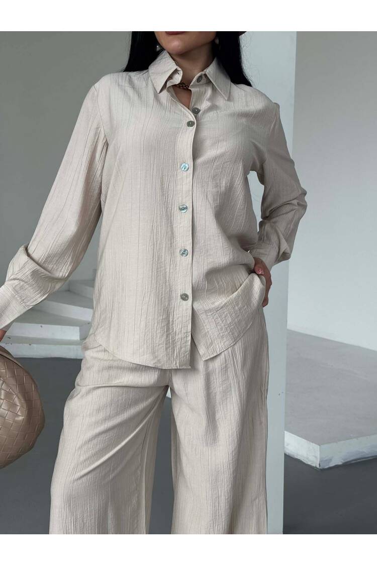 Shirt Slit Pants Set