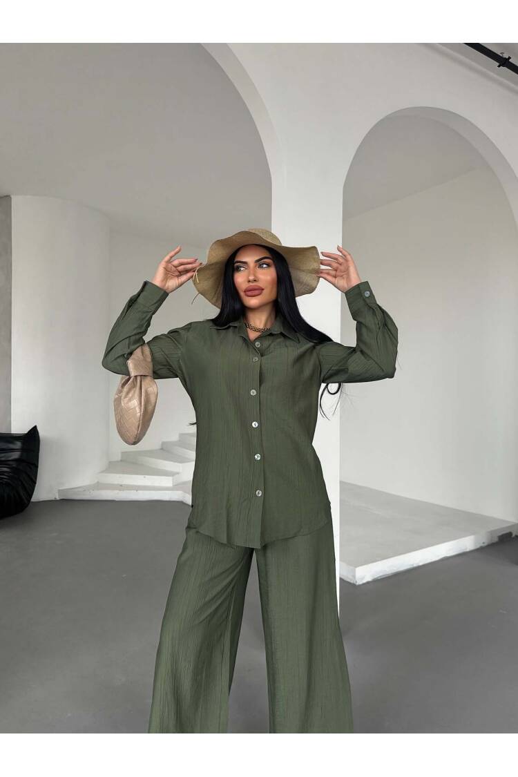 Shirt Slit Trousers Suit - Radica Fashion - Globality Store - Women Clothes Wholesale Turkey