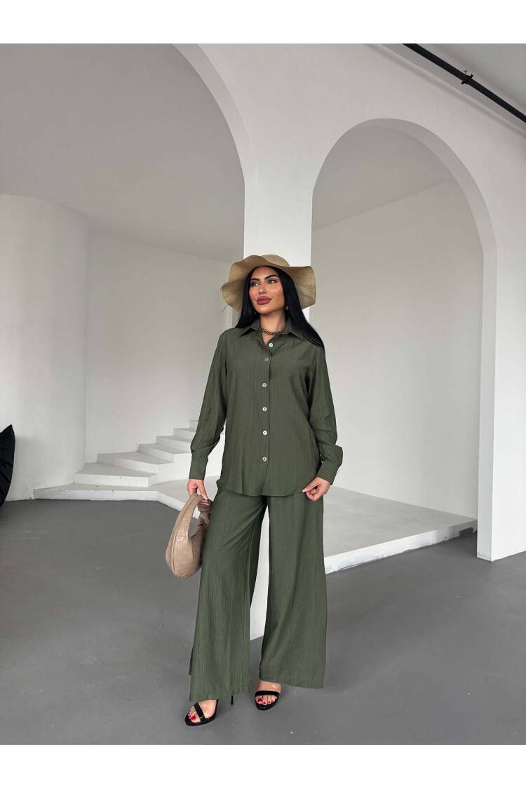Shirt Slit Trousers Suit