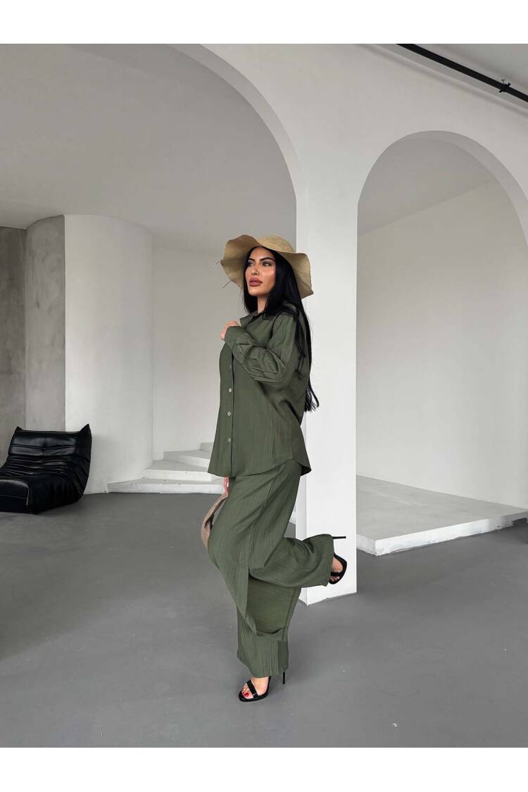 Shirt Slit Trousers Suit