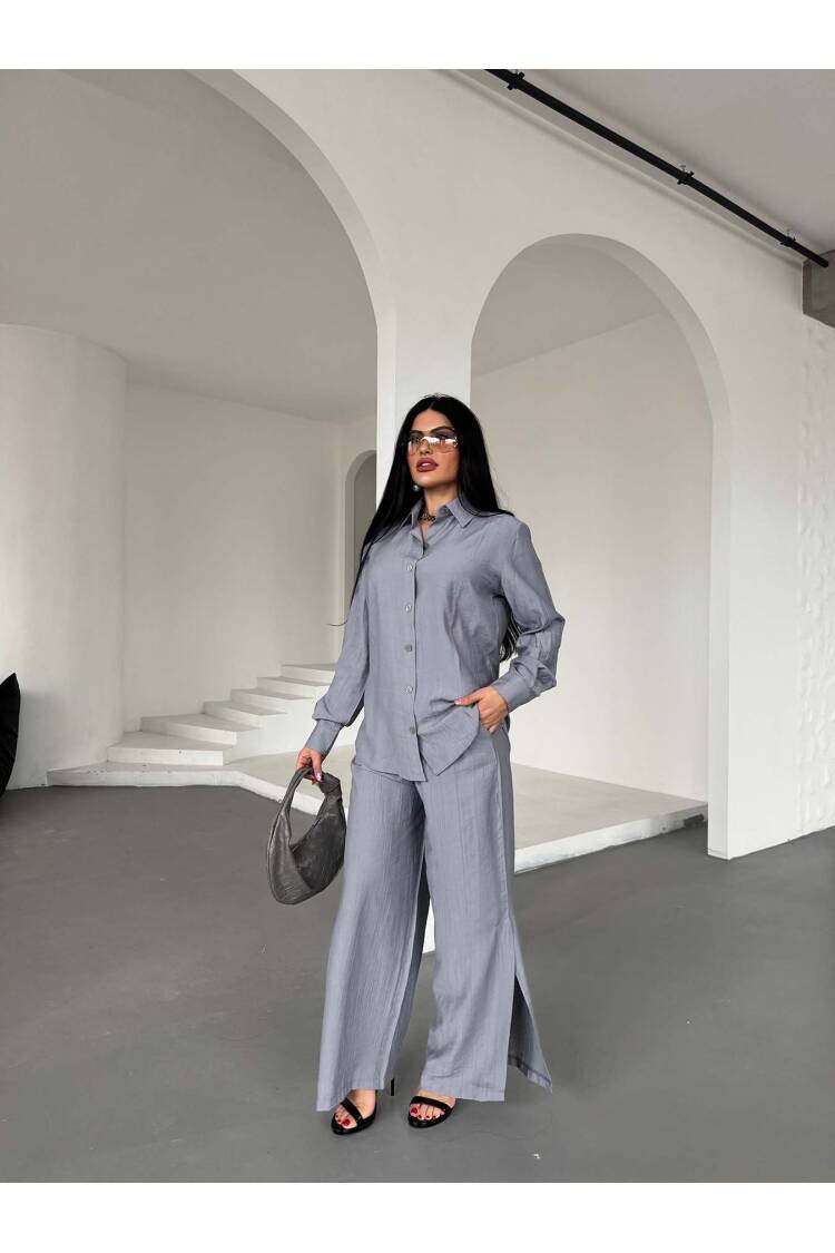 Shirt Slit Trousers Suit