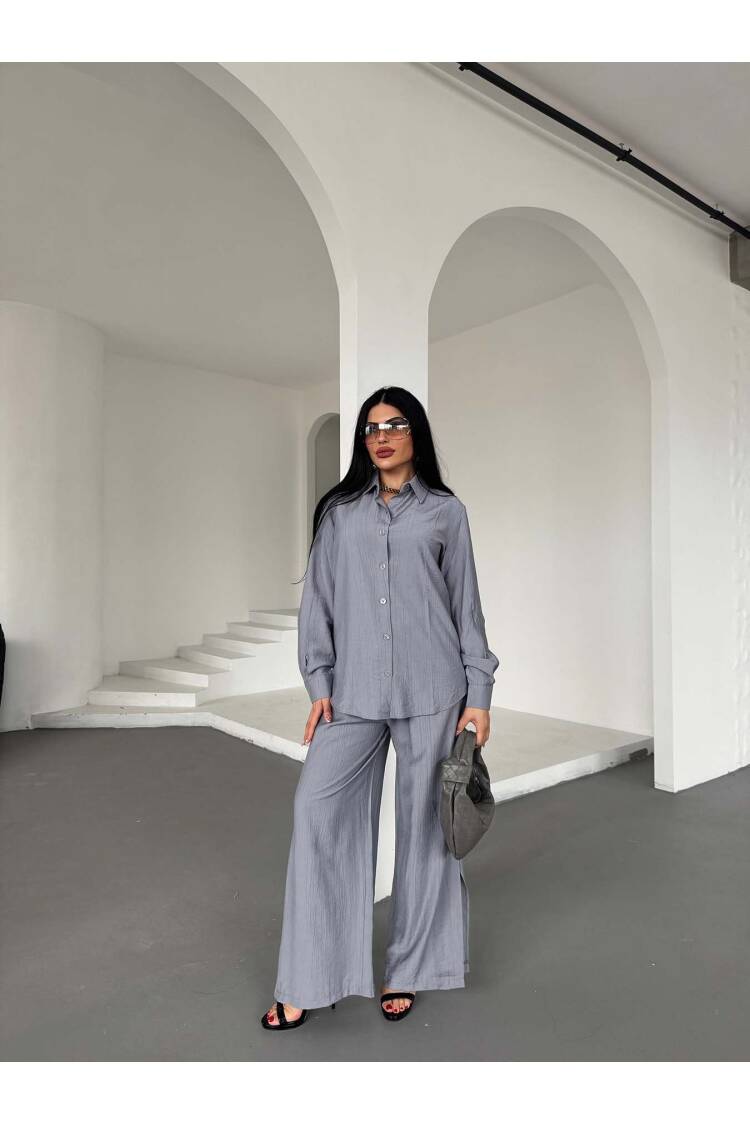 Shirt Slit Trousers Suit