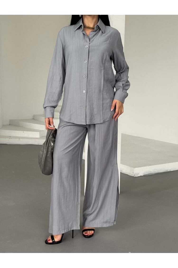 Shirt Slit Trousers Suit