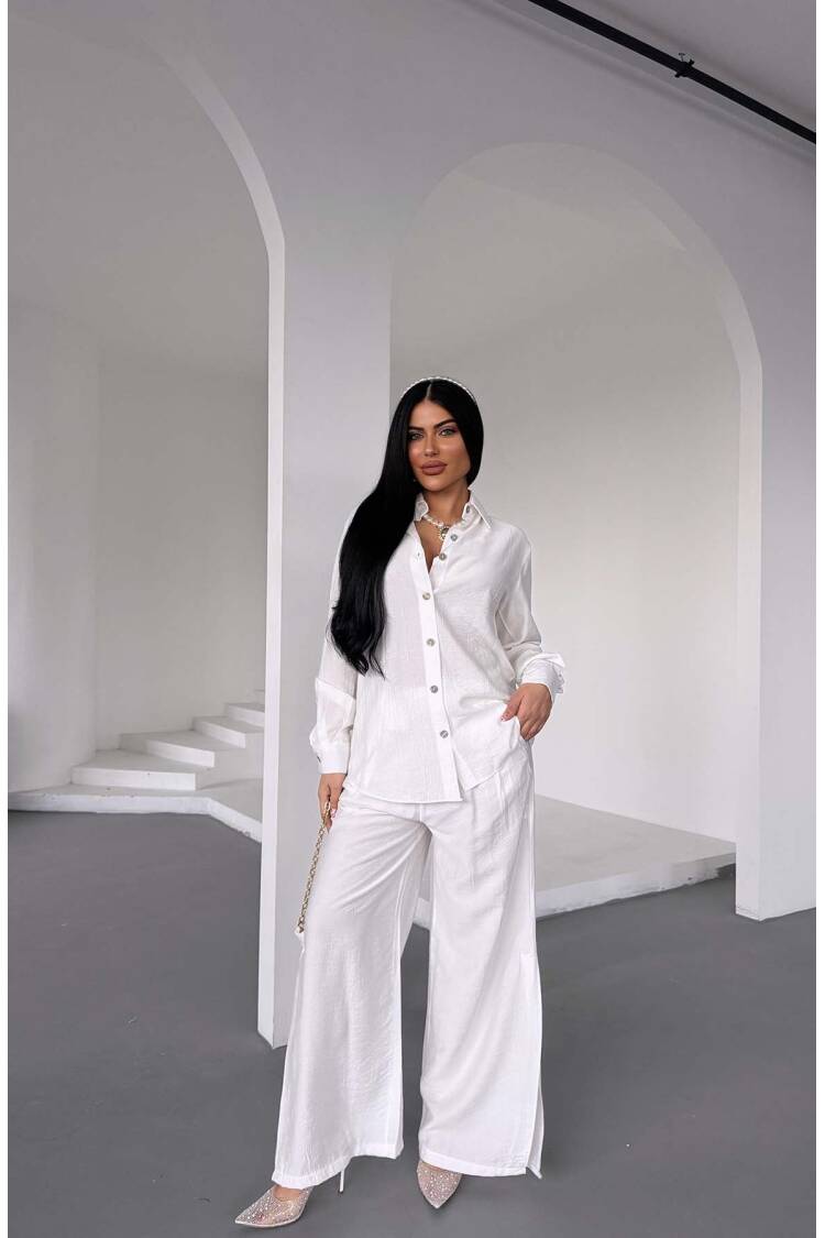 Shirt Slit Trousers Suit - Radica Fashion - Globality Store - Women Clothes Wholesale Turkey