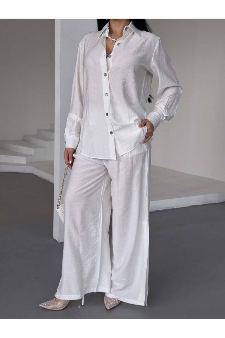 Shirt Slit Trousers Suit