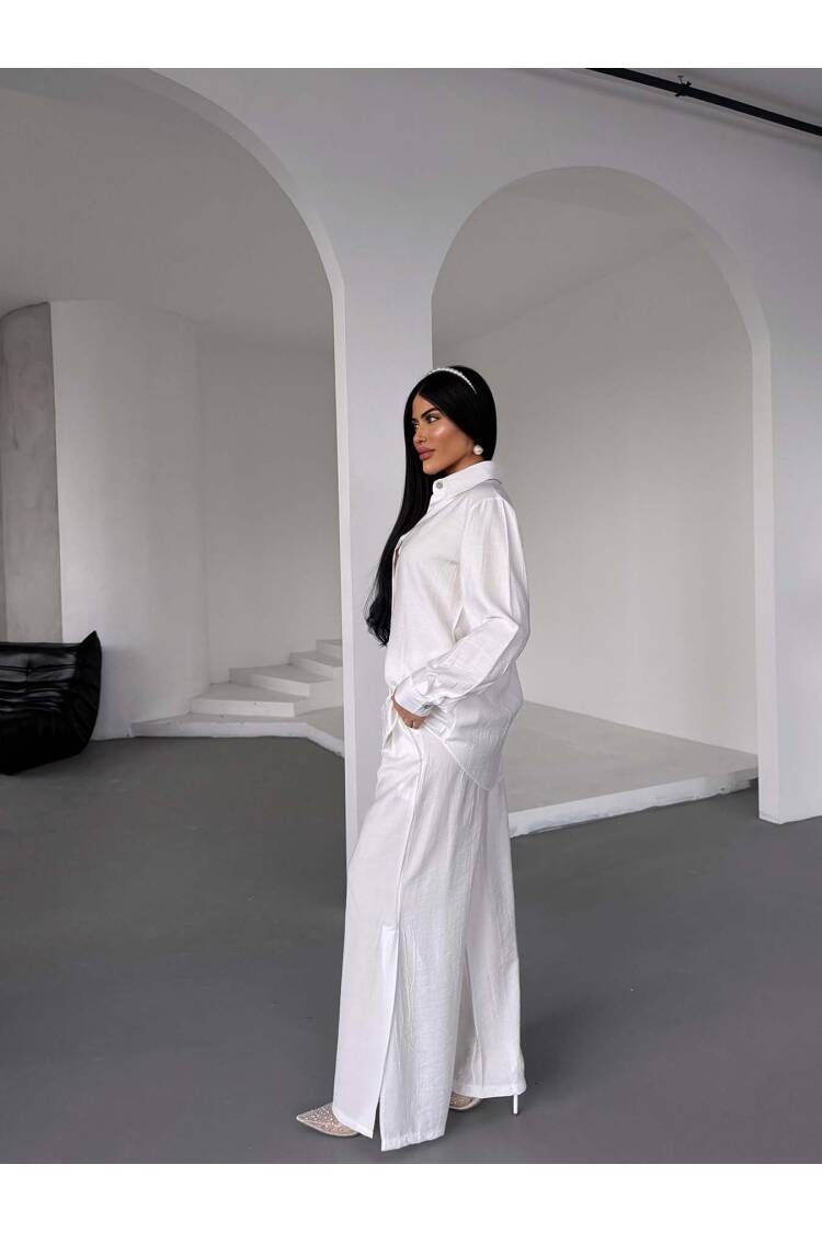 Shirt Slit Trousers Suit