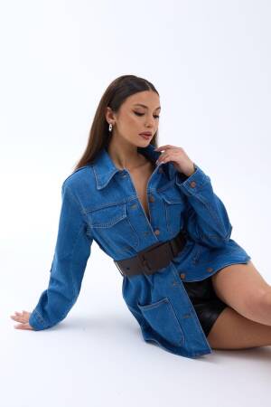 Denim Jacket - Blue - Fame - Globality Store - Women Clothes Wholesale Turkey