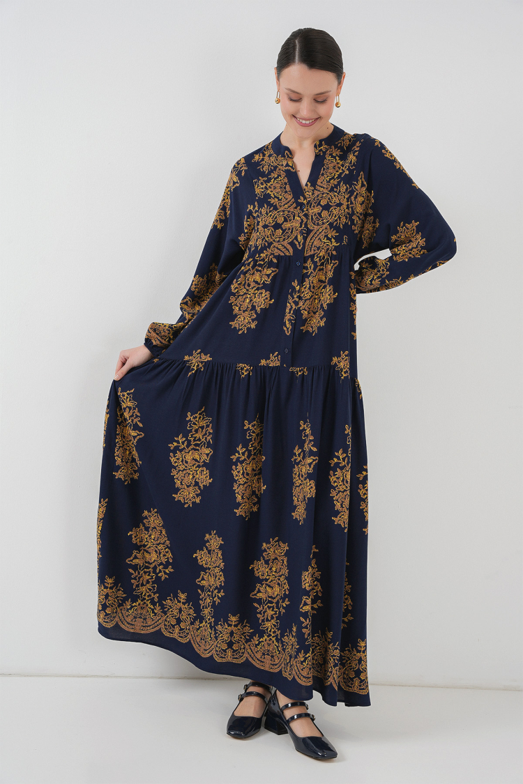 Gold Patterned Burkini Dress 2423