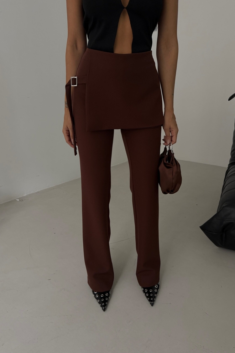 Skirt Detailed Belted Pants