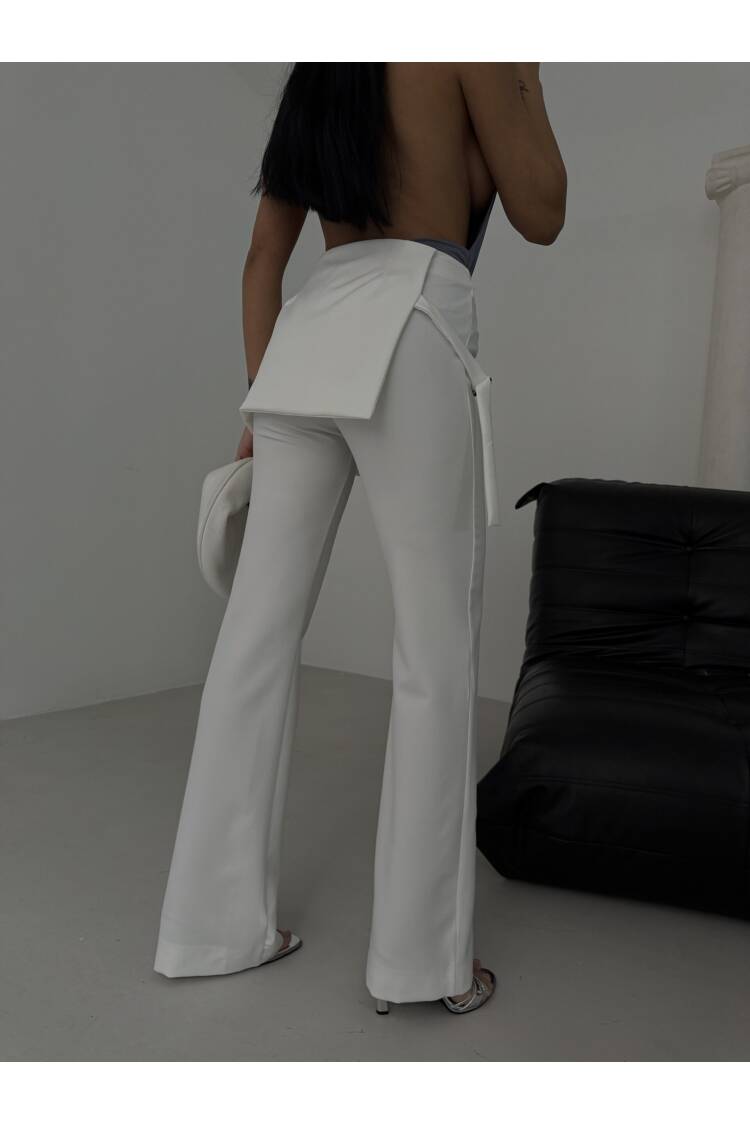 Skirt Detailed Belted Trousers