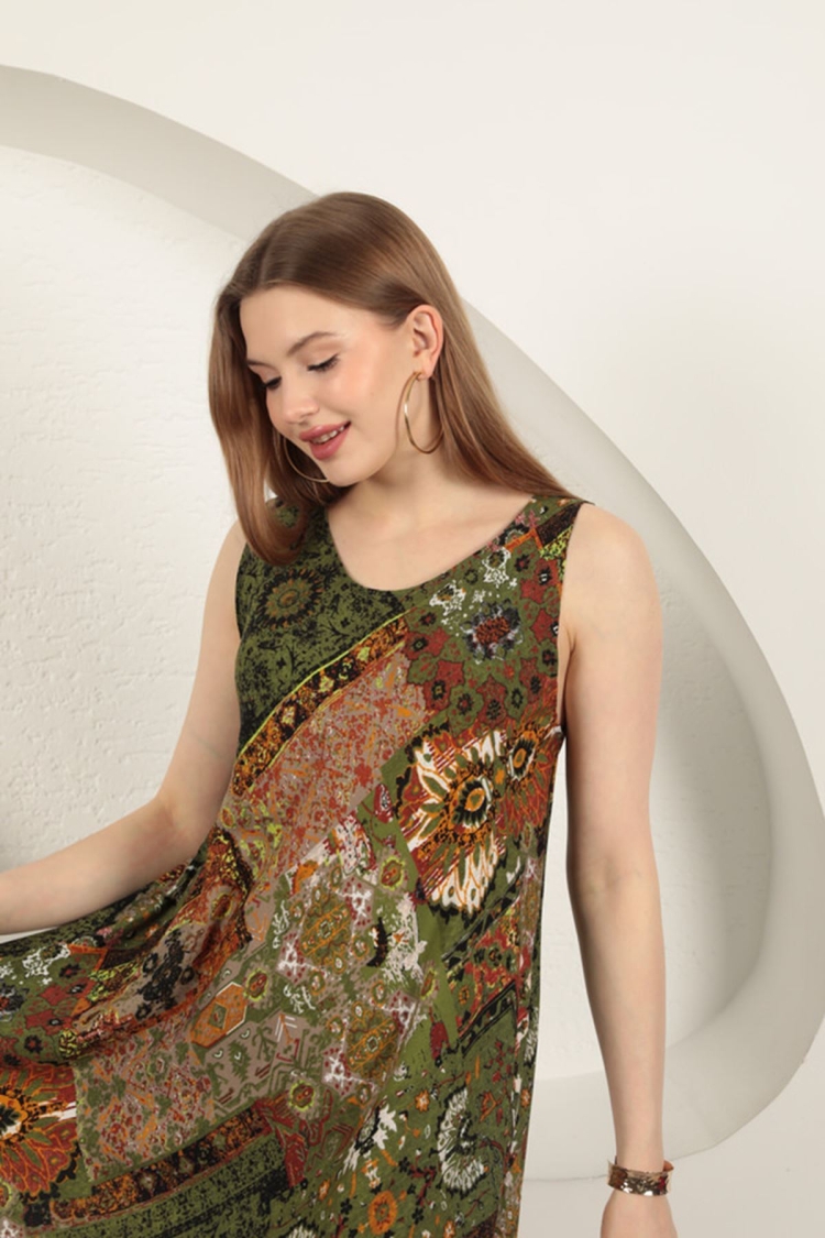 Viscose Fabric Ethnic Pattern Dress