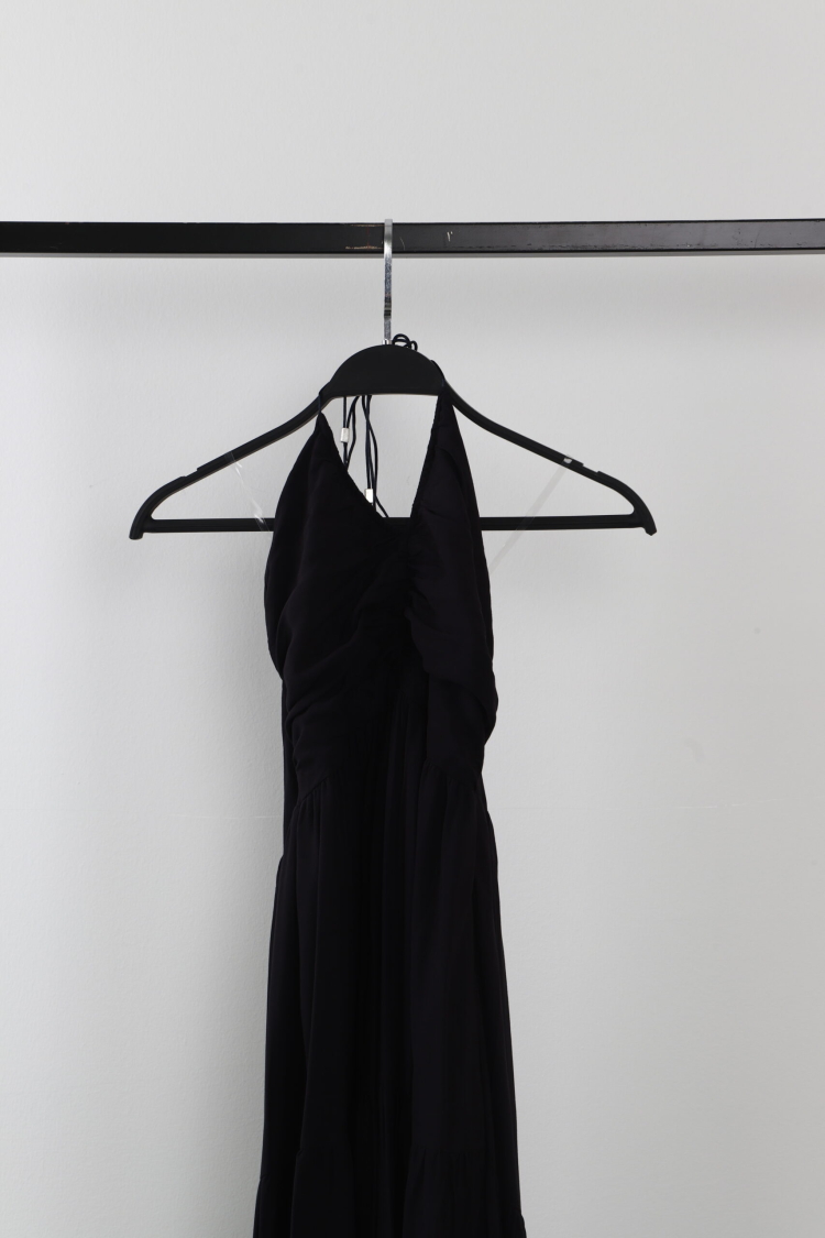 Dress Ruffle Detail Salaş - Navy