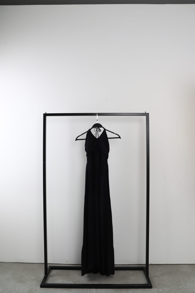Dress Ruffle Detail Salaş - Navy