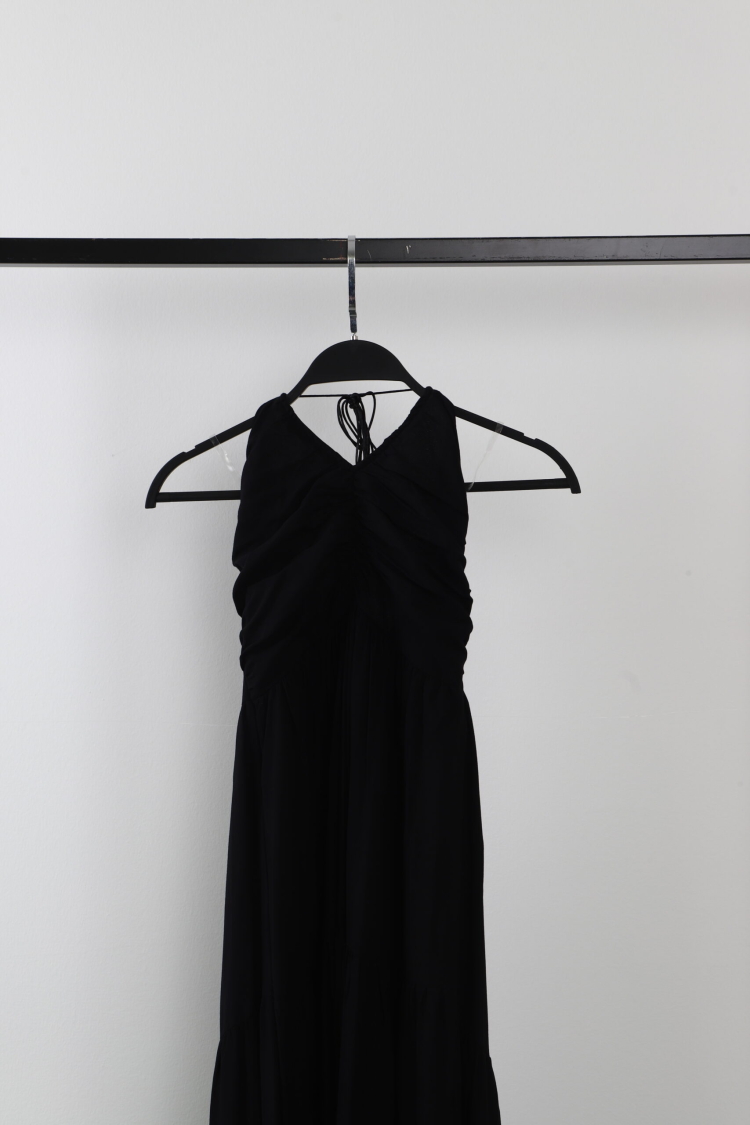 Ruffle Detail Slippery Dress