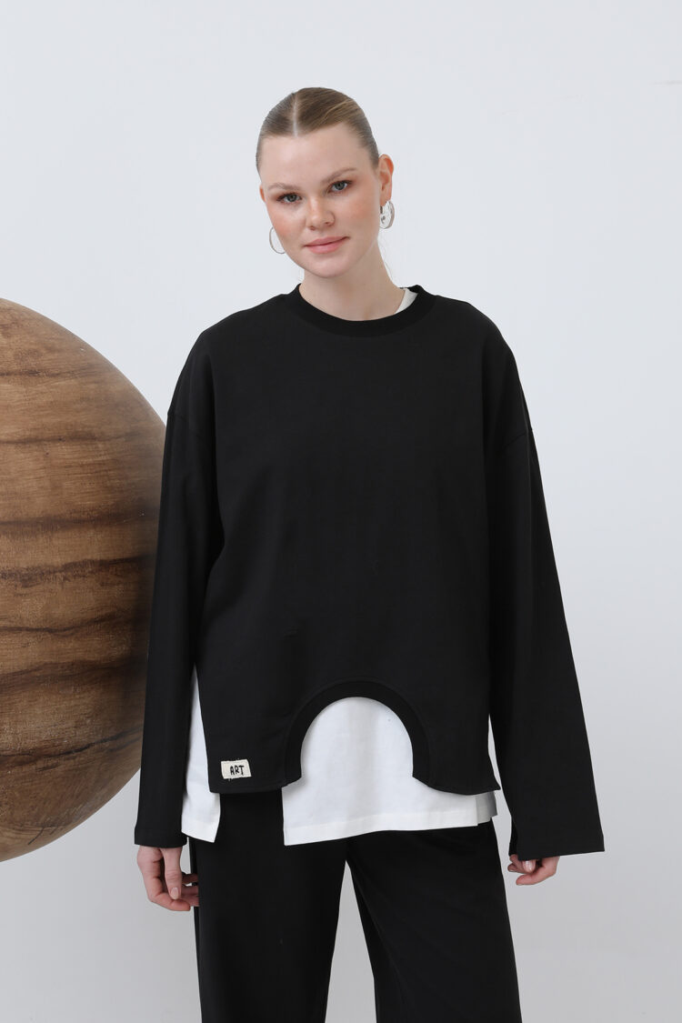 Women's Basic Asymmetric Garnished Sweatshirt - SOUL - Globality Store - Women Clothes Wholesale Turkey