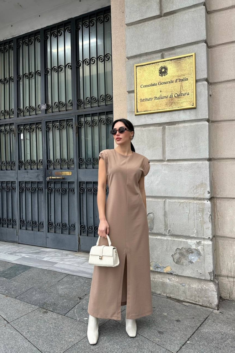Dress - Mink - ESPADA - Globality Store - Women Clothes Wholesale Turkey