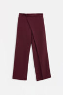 Tire Detail Asymmetric Pants - Burgundy - Black Fashion - Globality Store - Women Clothes Wholesale Turkey