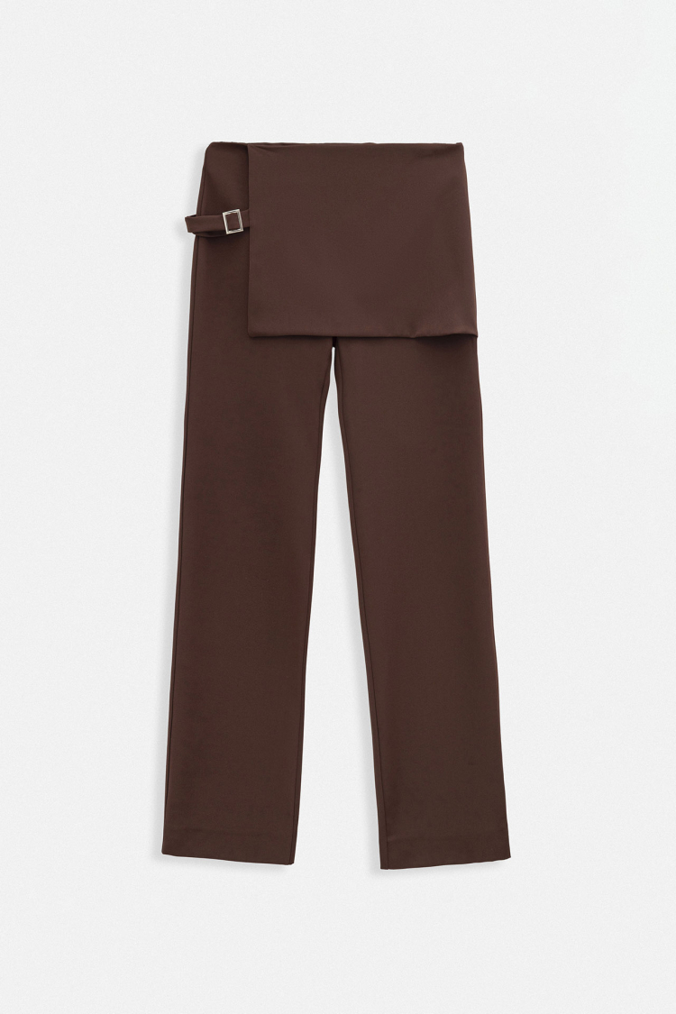 Skirt Detailed Belted Pants