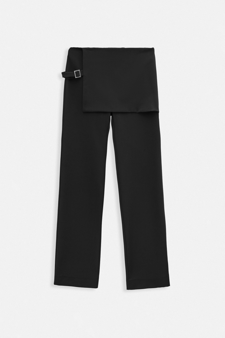 Skirt Detailed Belted Pants