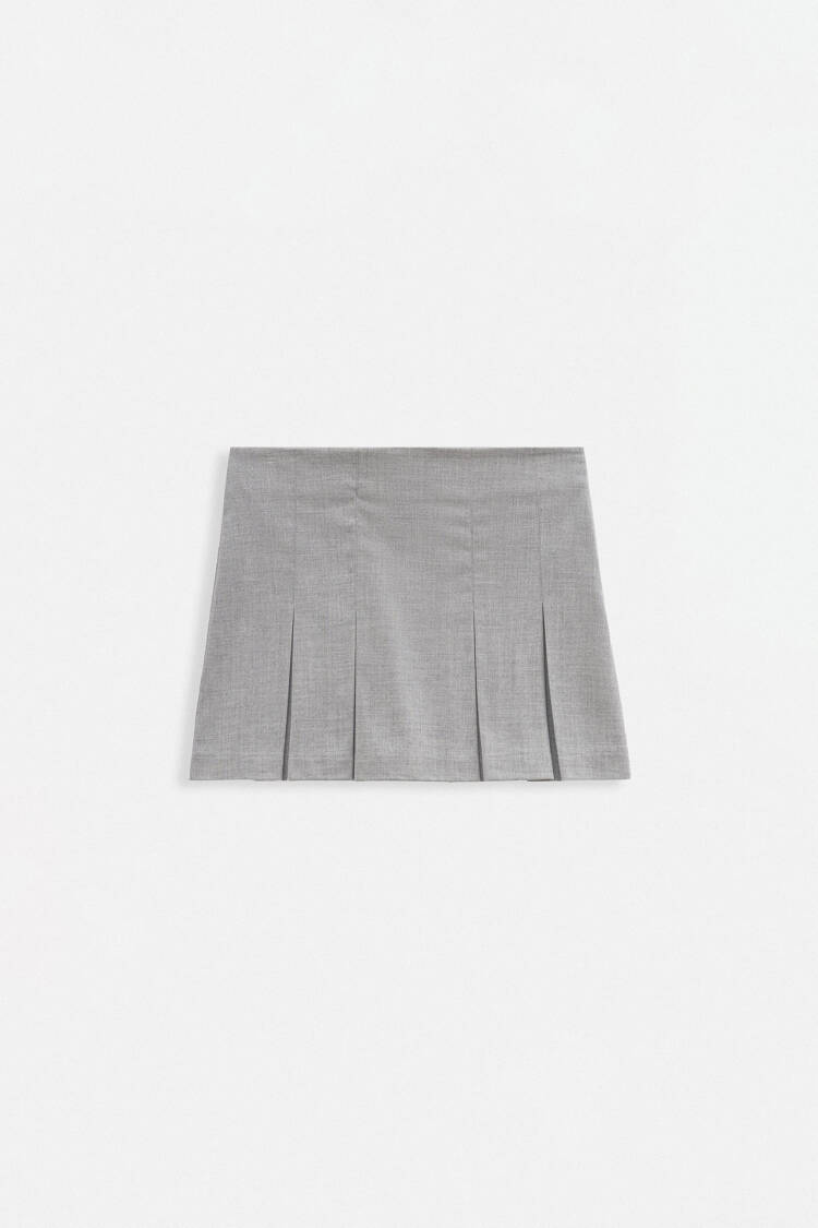 Pleated High Waist Mini Skirt