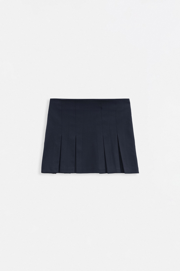 Pleated High Waist Mini Skirt