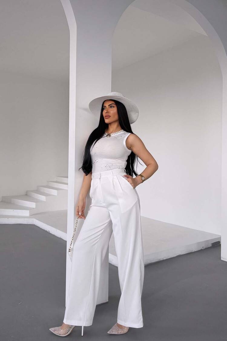 Palazzo Atlas Pants - Radica Fashion - Globality Store - Women Clothes Wholesale Turkey
