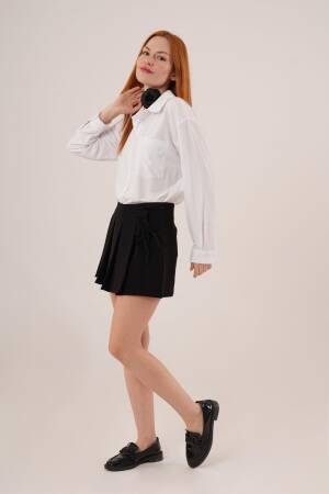 Front Pleated Side Drawstring Detailed WholesaleMini Shorts Skirt - Lustrin - Globality Store - Women Clothes Wholesale Turkey