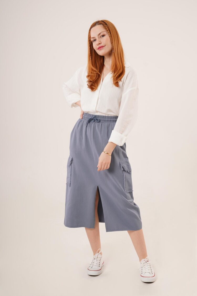 Front Slit Pocket Detailed Skirt