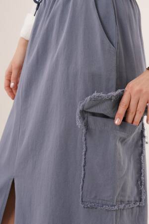 Front Slit Pocket Detailed Skirt - Lustrin - Globality Store - Women Clothes Wholesale Turkey