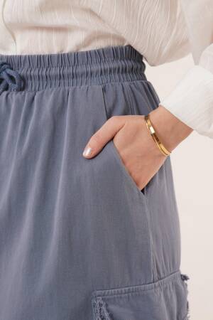 Front Slit Pocket Detailed Skirt - Lustrin - Globality Store - Women Clothes Wholesale Turkey
