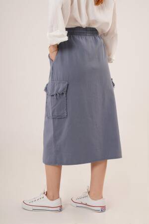 Front Slit Pocket Detailed Skirt - Lustrin - Globality Store - Women Clothes Wholesale Turkey