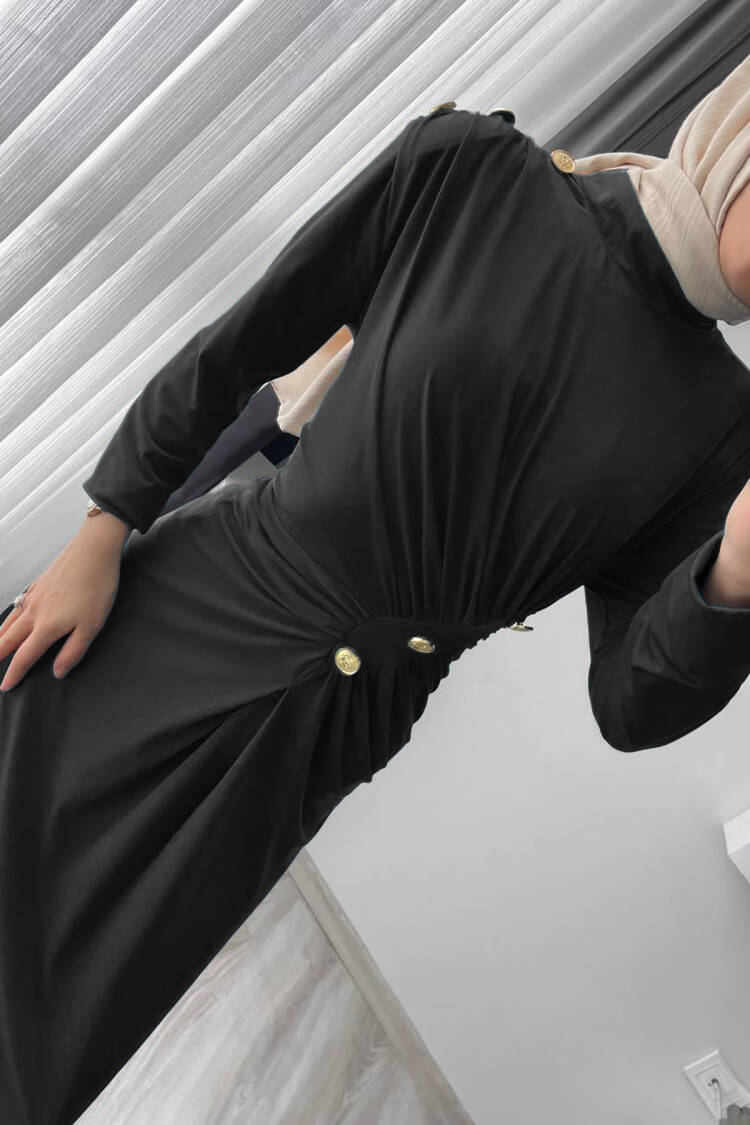 Lycra Button Detailed Burkini Dress
