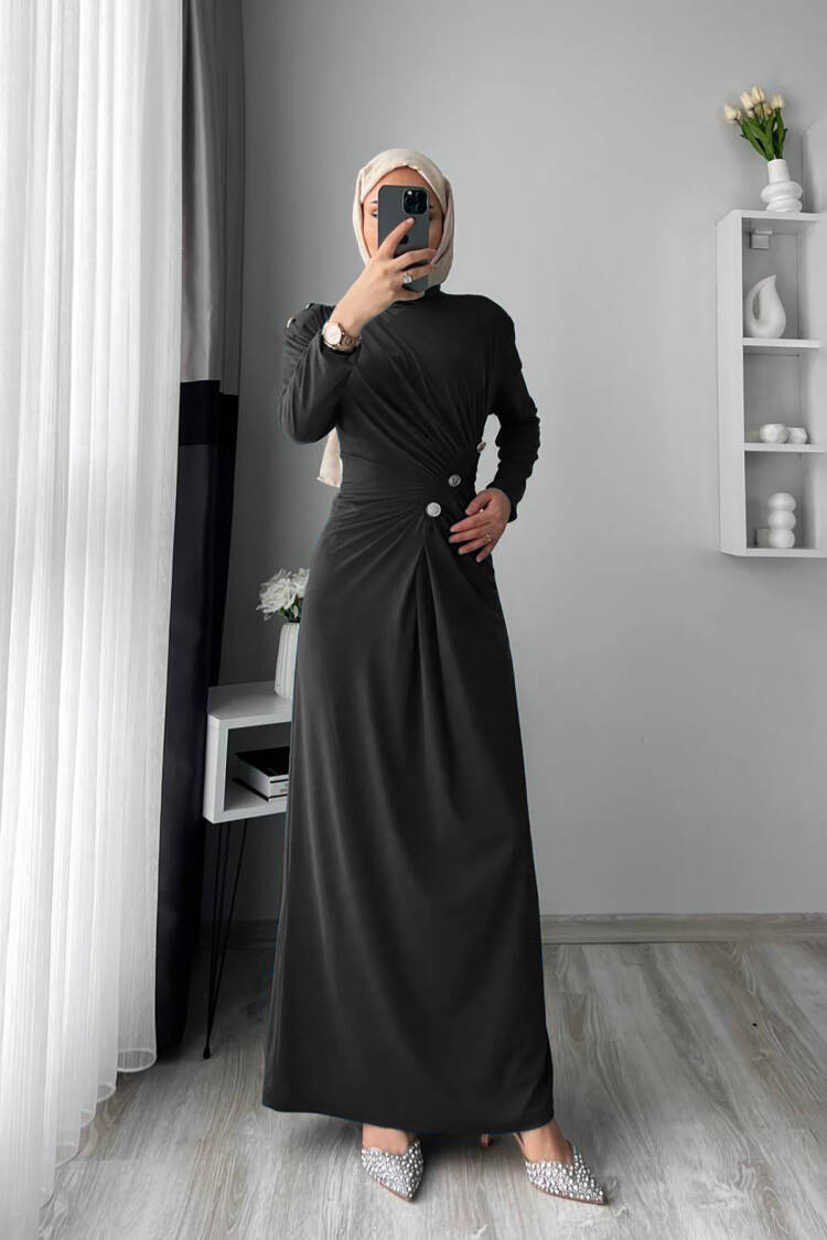 Lycra Button Detailed Burkini Dress