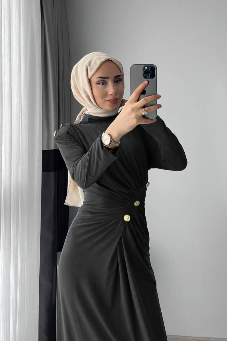 Lycra Button Detailed Burkini Dress - Mode Roy - Globality Store - Women Clothes Wholesale Turkey