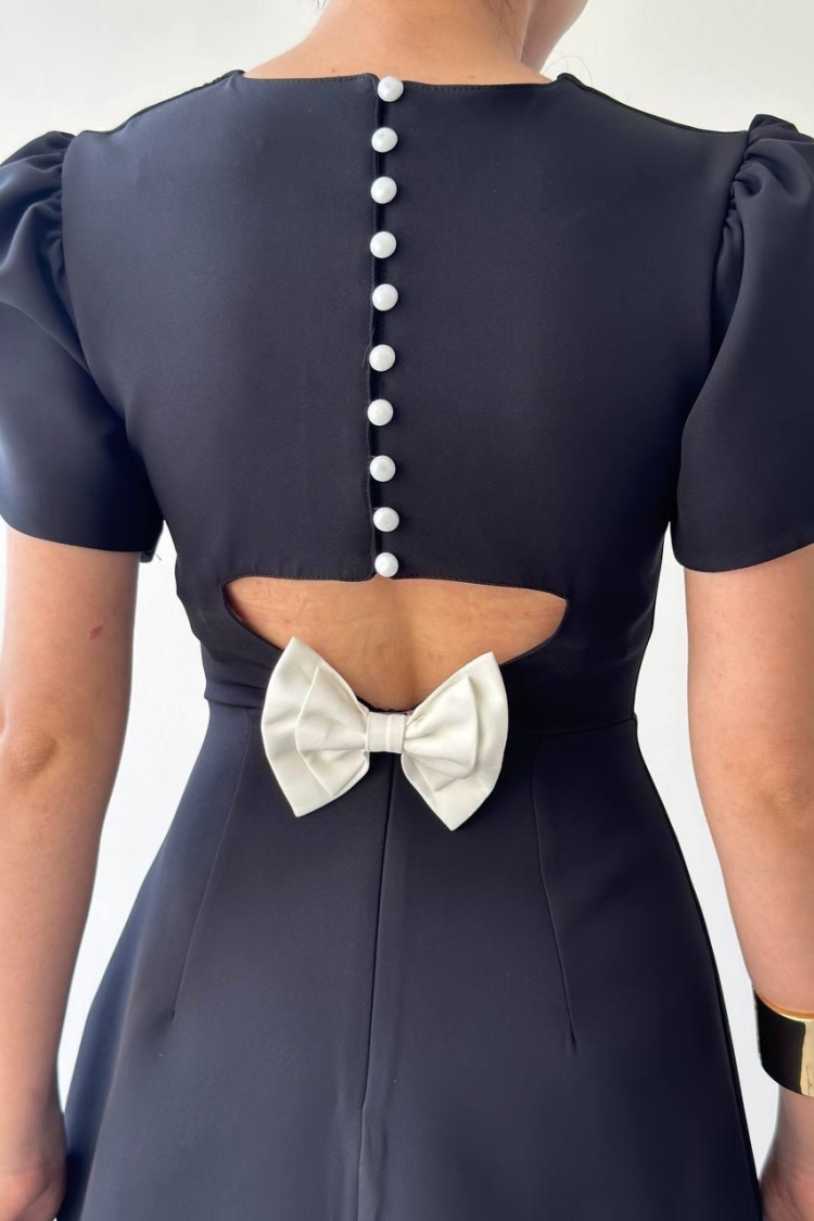 Alka Pearl Bow Detail Dress