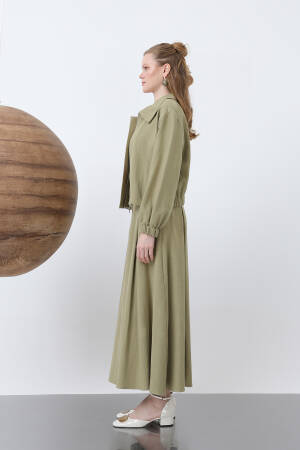 Hidden Padded Zipper Skirt Suit - Puane - Globality Store - Women Clothes Wholesale Turkey