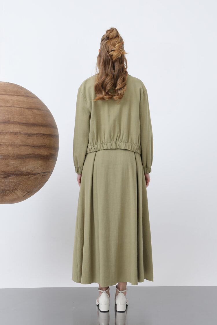 Hidden Padded Zipper Skirt Suit