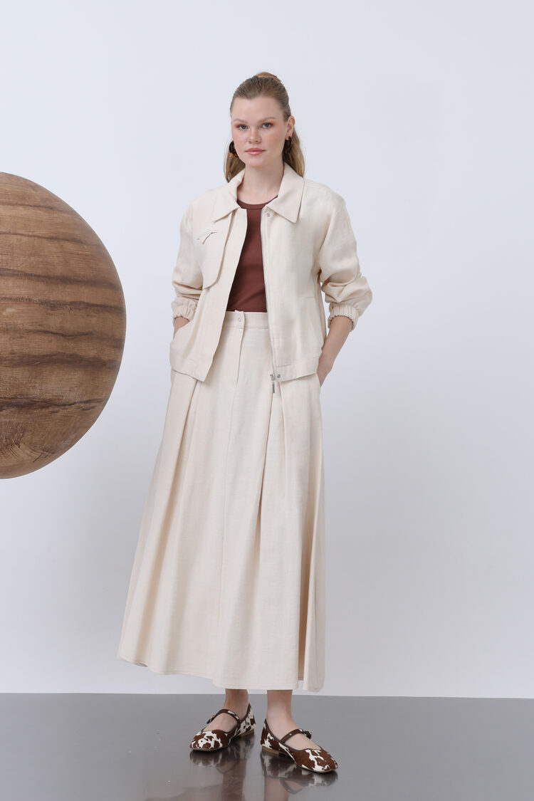 Hidden Padded Zipper Skirt Suit - Puane - Globality Store - Women Clothes Wholesale Turkey