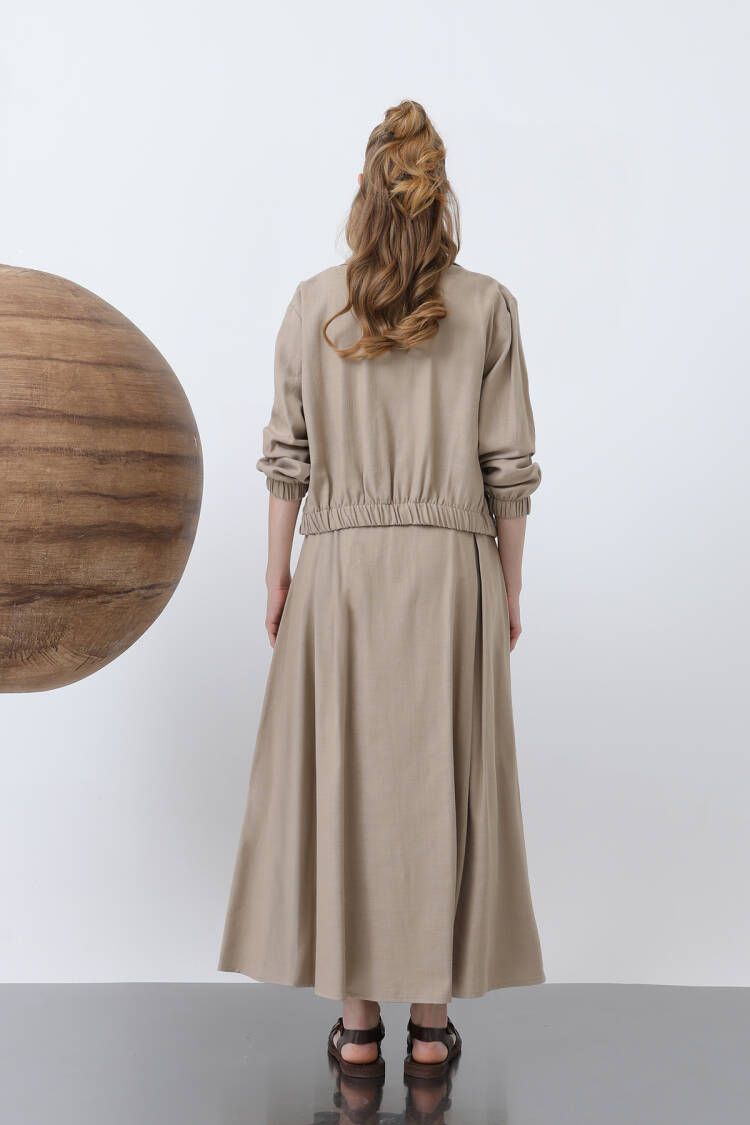 Hidden Padded Zipper Skirt Suit