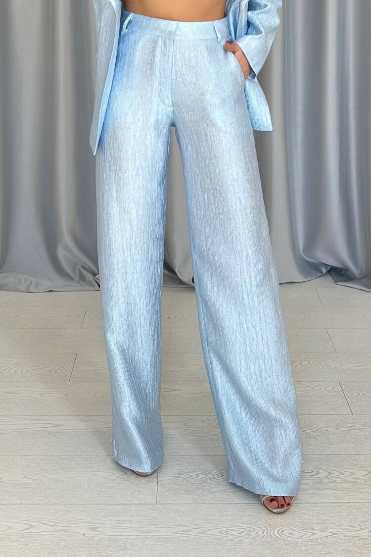 Waist Belt Jacket And Pants Shiny Suit