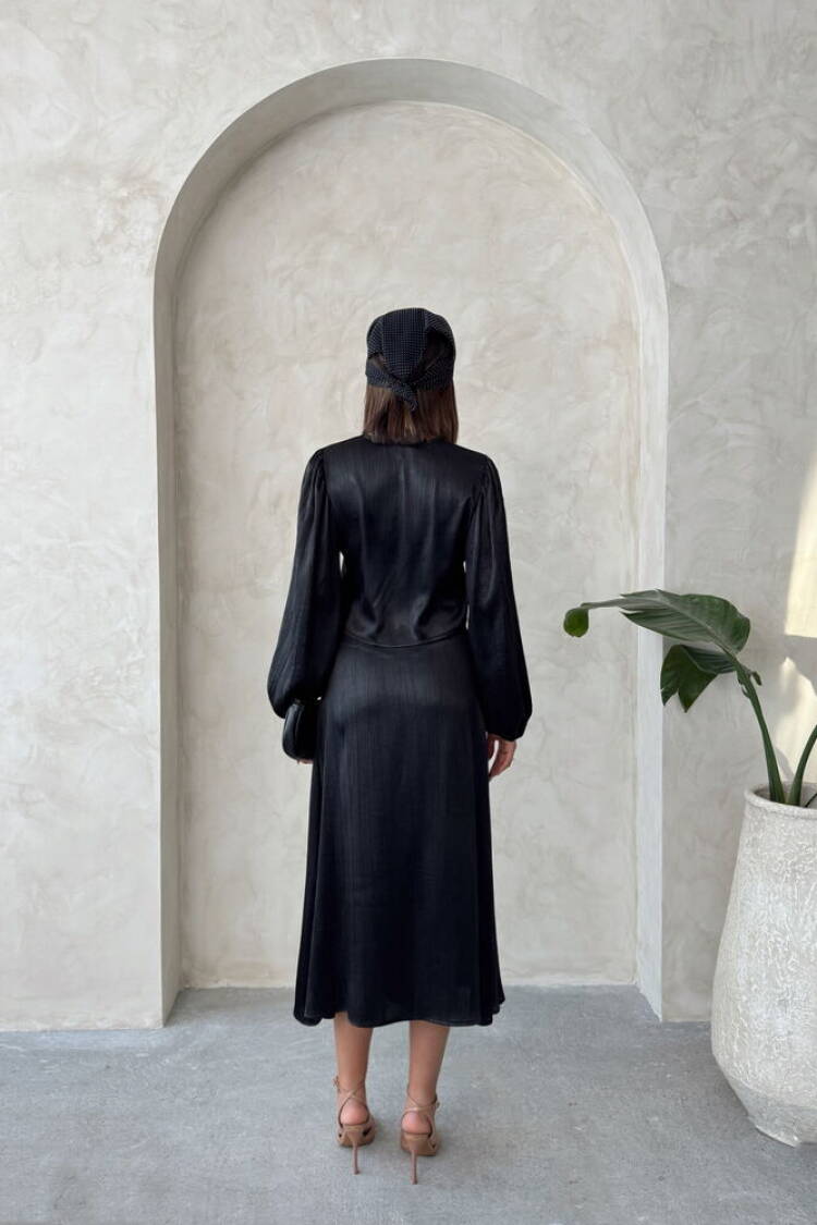 Satin Skirt With Lace
