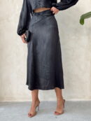 Satin Skirt With Lace - Topshow - Globality Store - Women Clothes Wholesale Turkey