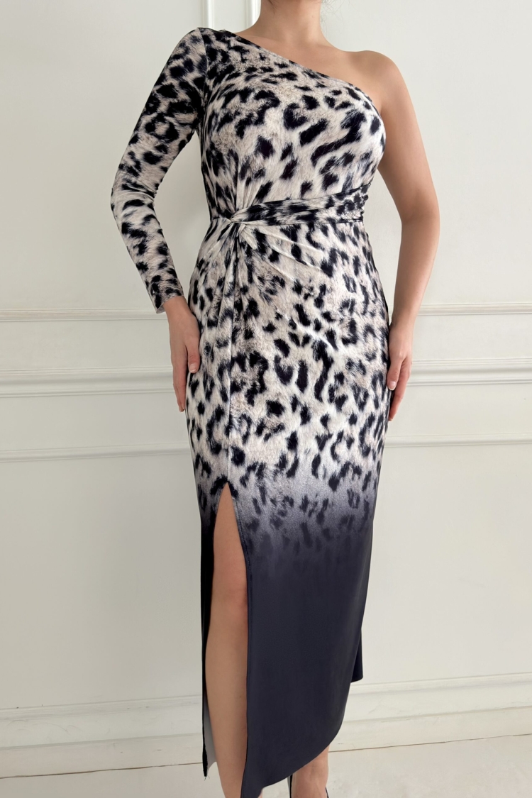 Single Sleeve Venezia Dress - Multicolor - STEPS - Globality Store - Women Clothes Wholesale Turkey