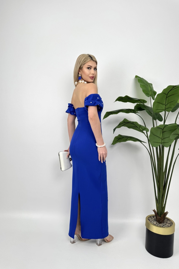 Front Pearl Detail Design Dress - Saks