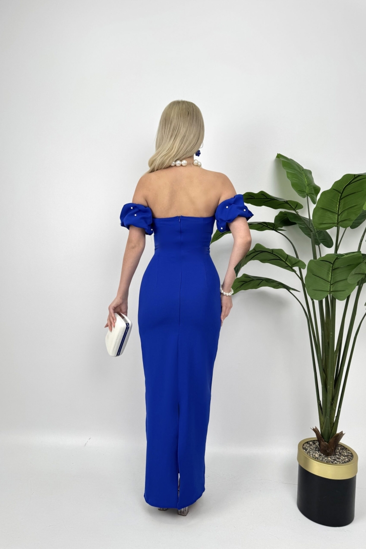 Front Pearl Detail Design Dress - Saks