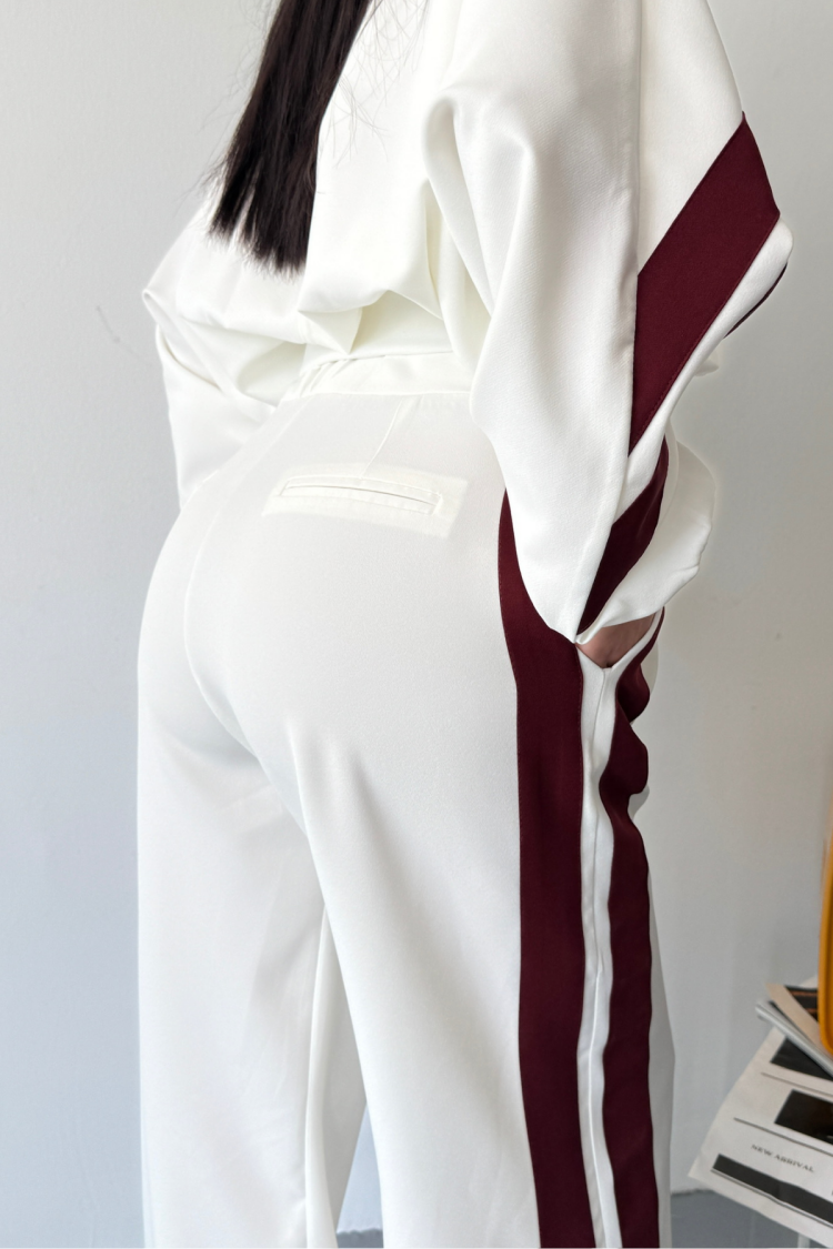 Sides Thick Black Striped Tracksuit Set