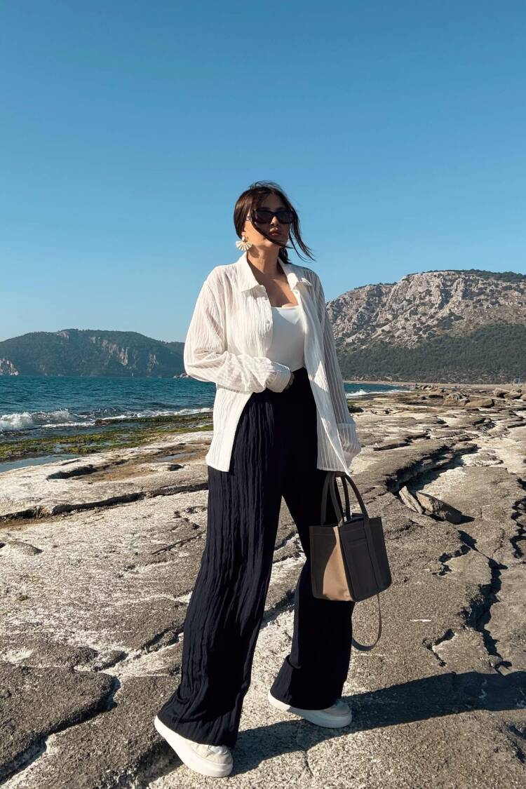 Salaş Trousers - Cream Rouge - Globality Store - Women Clothes Wholesale Turkey