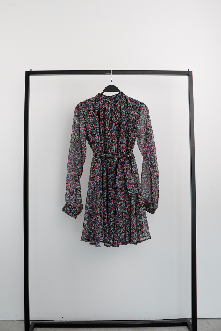 Dominant Collar Dress - Multicolor - Cream Rouge - Globality Store - Women Clothes Wholesale Turkey